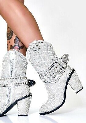 NIB Club Exx Icy Rhinestone Crystal Sheriff Cowboy Boots US Size 8 SOLD OUT!!! | eBay US