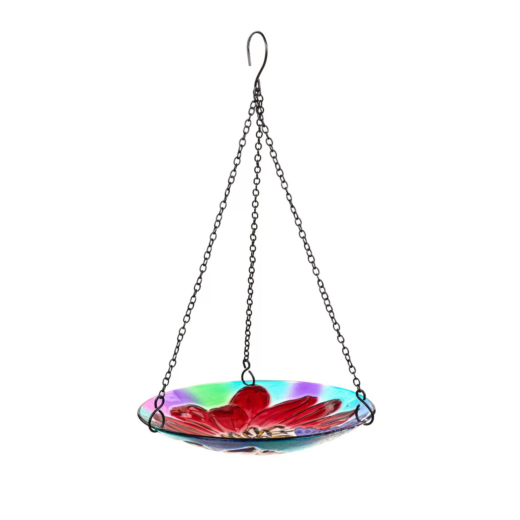 Glass Floral Hanging Birdbath Outdoor Decor | Kohl's