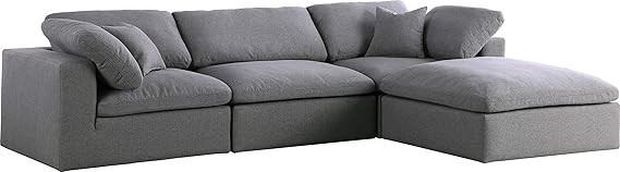 Meridian Furniture Serene Collection Modern | Contemporary Deluxe Comfort Modular Sectional, Soft... | Amazon (US)