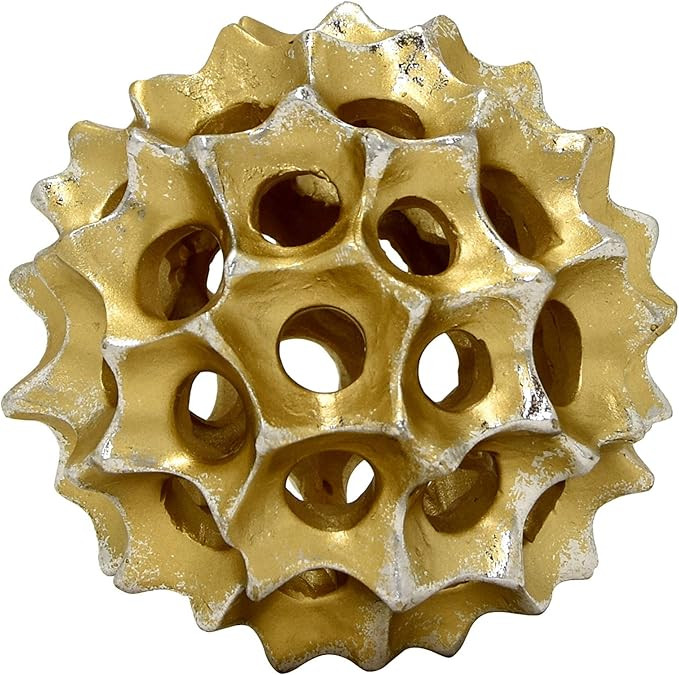 Three Hands 4" Spiked Orb Decor in Gold | Amazon (US)