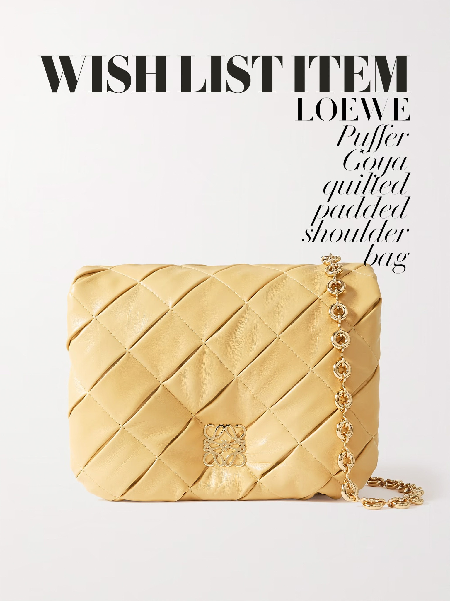 Hello spring wish list fave 🍋🍋
Designer handbag | Loewe padded bag | Gifts for women | Light yellow spring 

#LTKwedding #LTKitbag #LTKstyletip