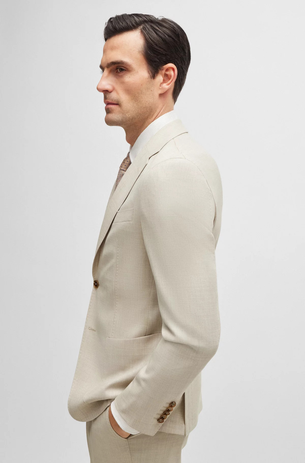 Slim-fit suit in micro-patterned wool | Hugo Boss (US)