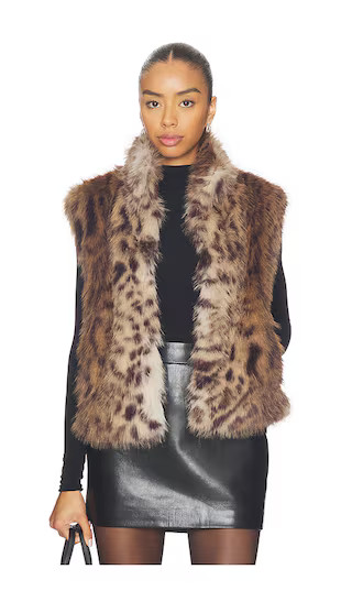 Liona Leopard Faux Fur Vest | Revolve Clothing (Global)