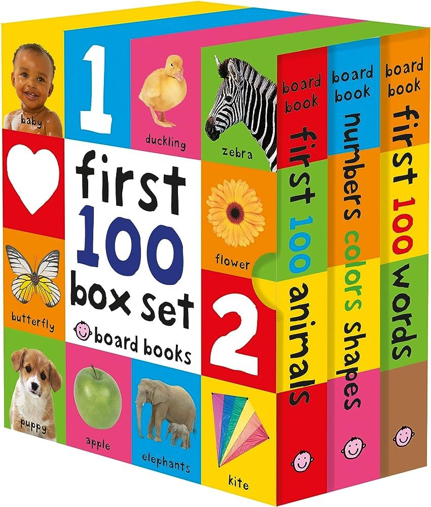 First 100 Board Book Box Set (3 books): First 100 Words, Numbers Colors Shapes, and First 100 Ani... | Amazon (US)