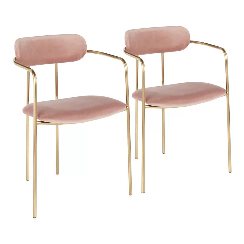 Gioia Velvet Upholstered Arm Chair (Set of 2) | Wayfair North America