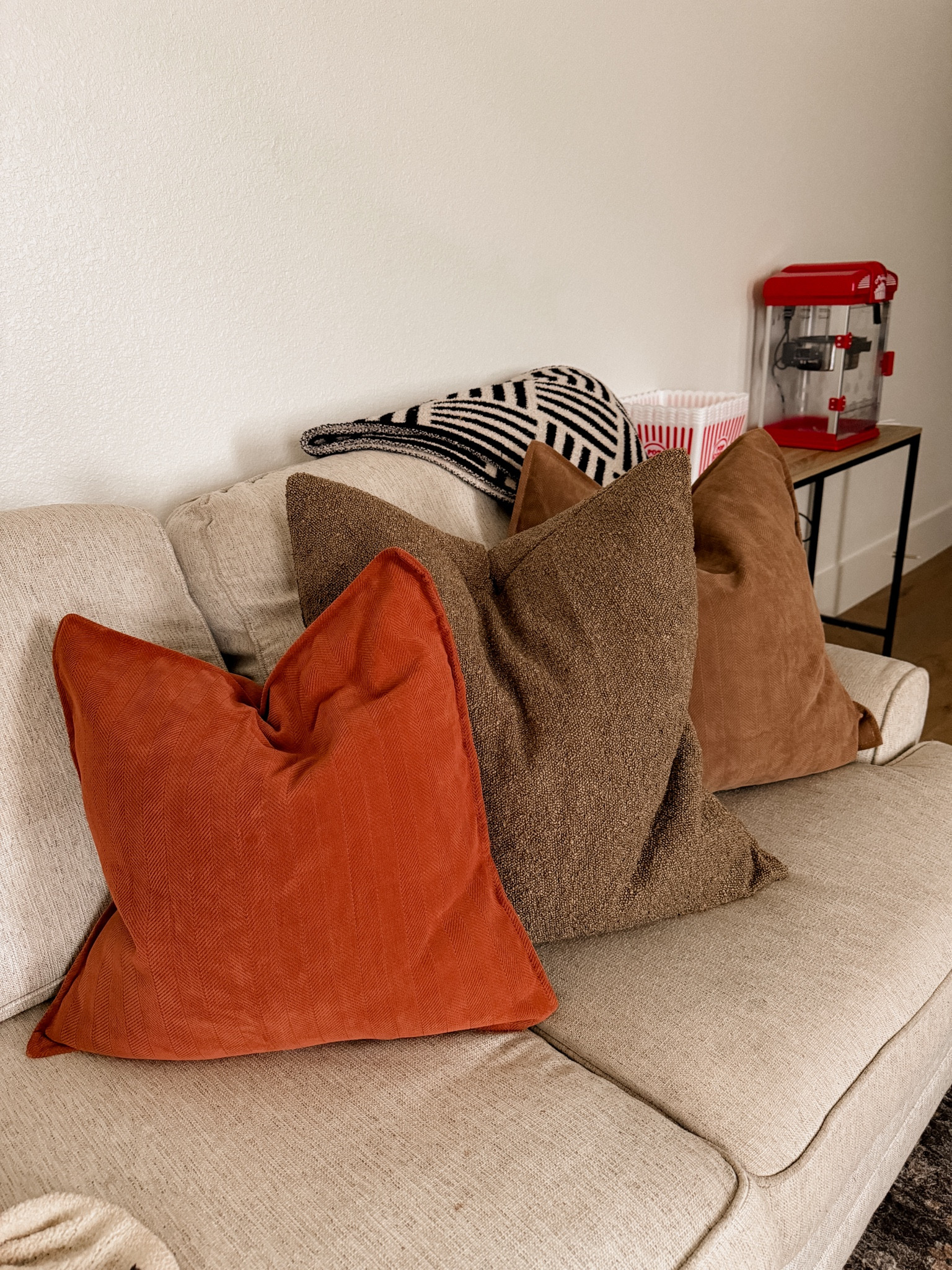 Throw pillows.  Get your pillow insert one size BIGGER than your cover. It’s sound backwards, but just trust me. 

Big ones:  26” insert with a 24” cover
Little ones: 24” insert with a 22” cover. 

#LTKStyleTip #LTKHome #LTKFindsUnder50