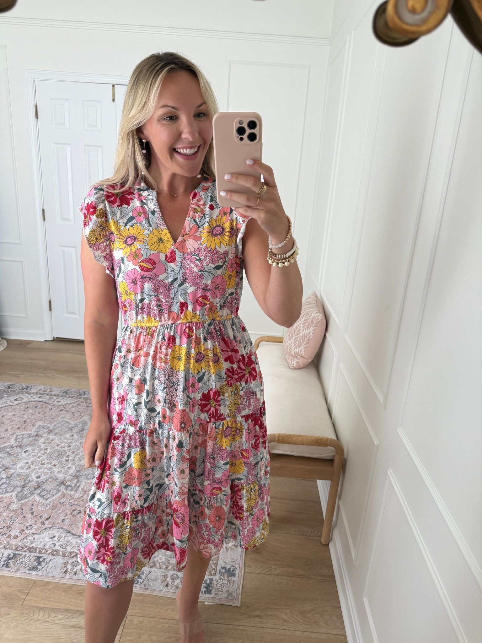 Floral short dress - wearing a med 