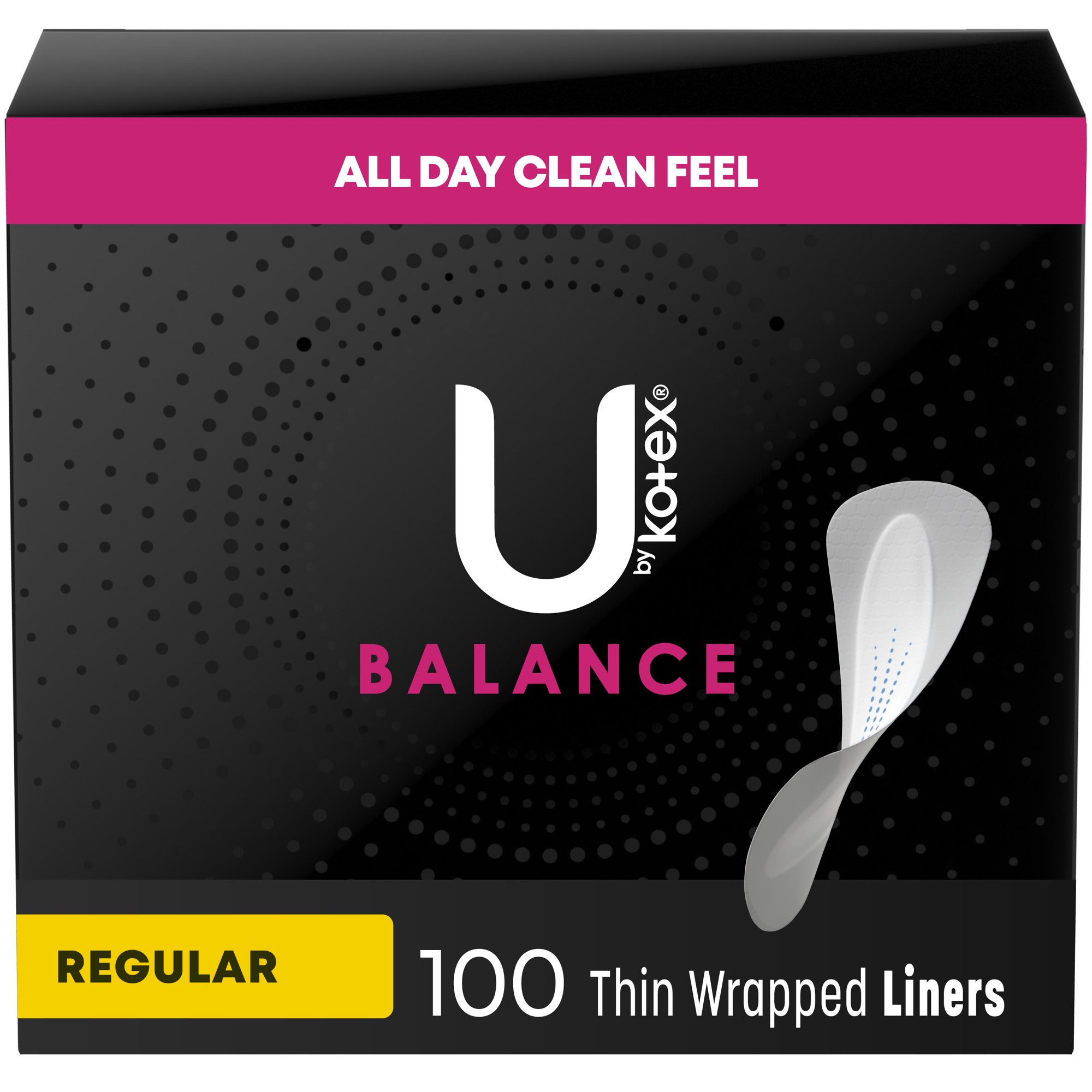U by Kotex Balance Daily Wrapped Panty Liners, Light Absorbency, Regular Length, 100 Ct - Walmart... | Walmart (US)
