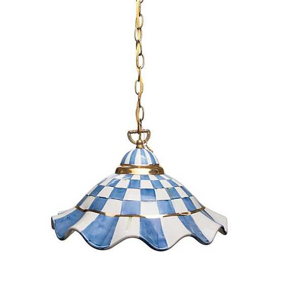 Fluted Hanging Lamp - Royal Check | MacKenzie-Childs