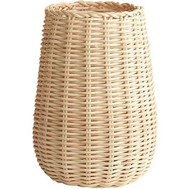 Handwoven Rattan Flower Vase, Small Wicker Tabletop Vase for Living Room Decorative Vase Home Dec... | Walmart (US)