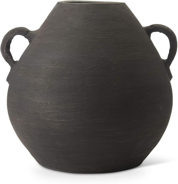 K&K Interiors 15509A-4 14 Inch Black Terracotta Pot | Amazon (US)