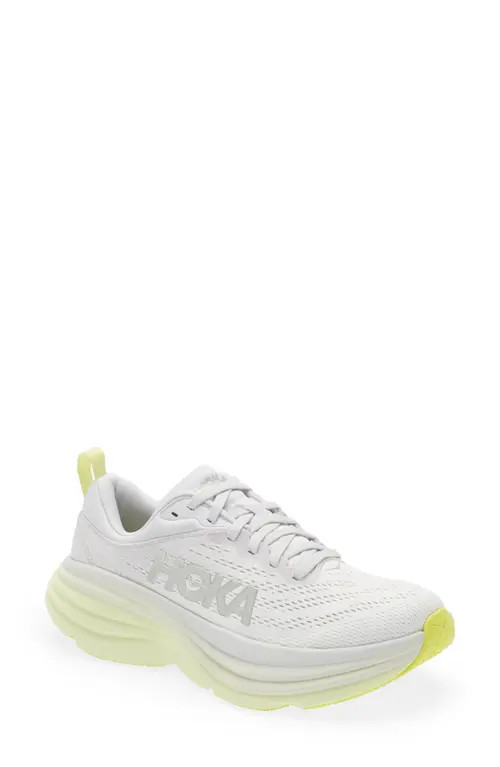 HOKA Bondi 8 Running Shoe in Nimbus Cloud/luminary Green at Nordstrom, Size 5.5 | Nordstrom