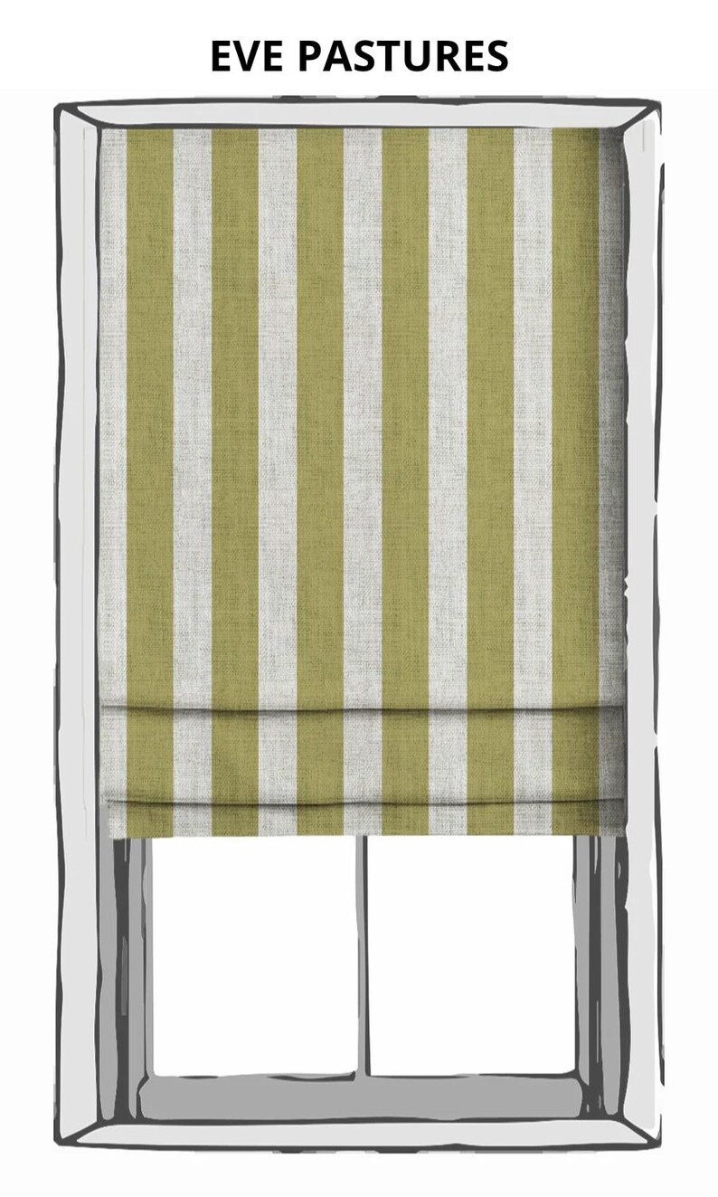 Striped Roman Shades. 3 Styles. Blackout Option. Custom Window Blinds for Living, Dining, Bedroom... | Etsy (US)