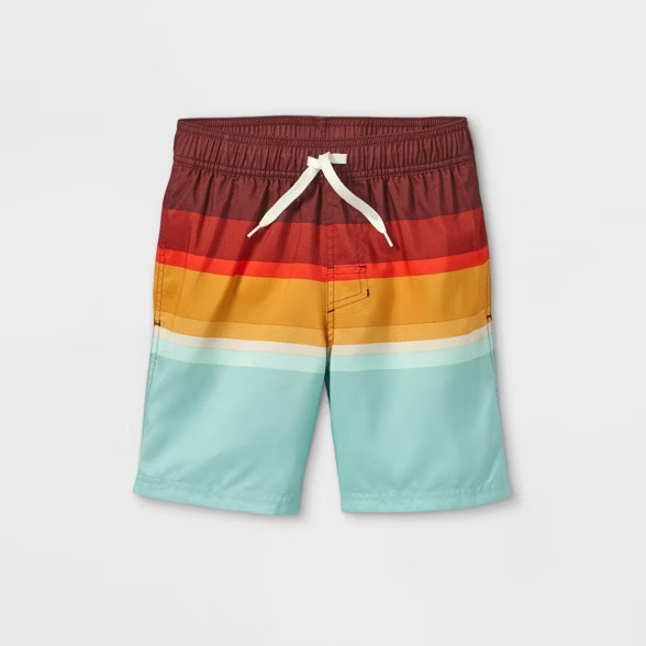 Boys' Colorblock Swim Shorts - Cat & Jack™ Red | Target