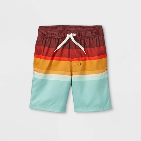 Boys' Colorblock Swim Shorts - Cat & Jack™ Red | Target