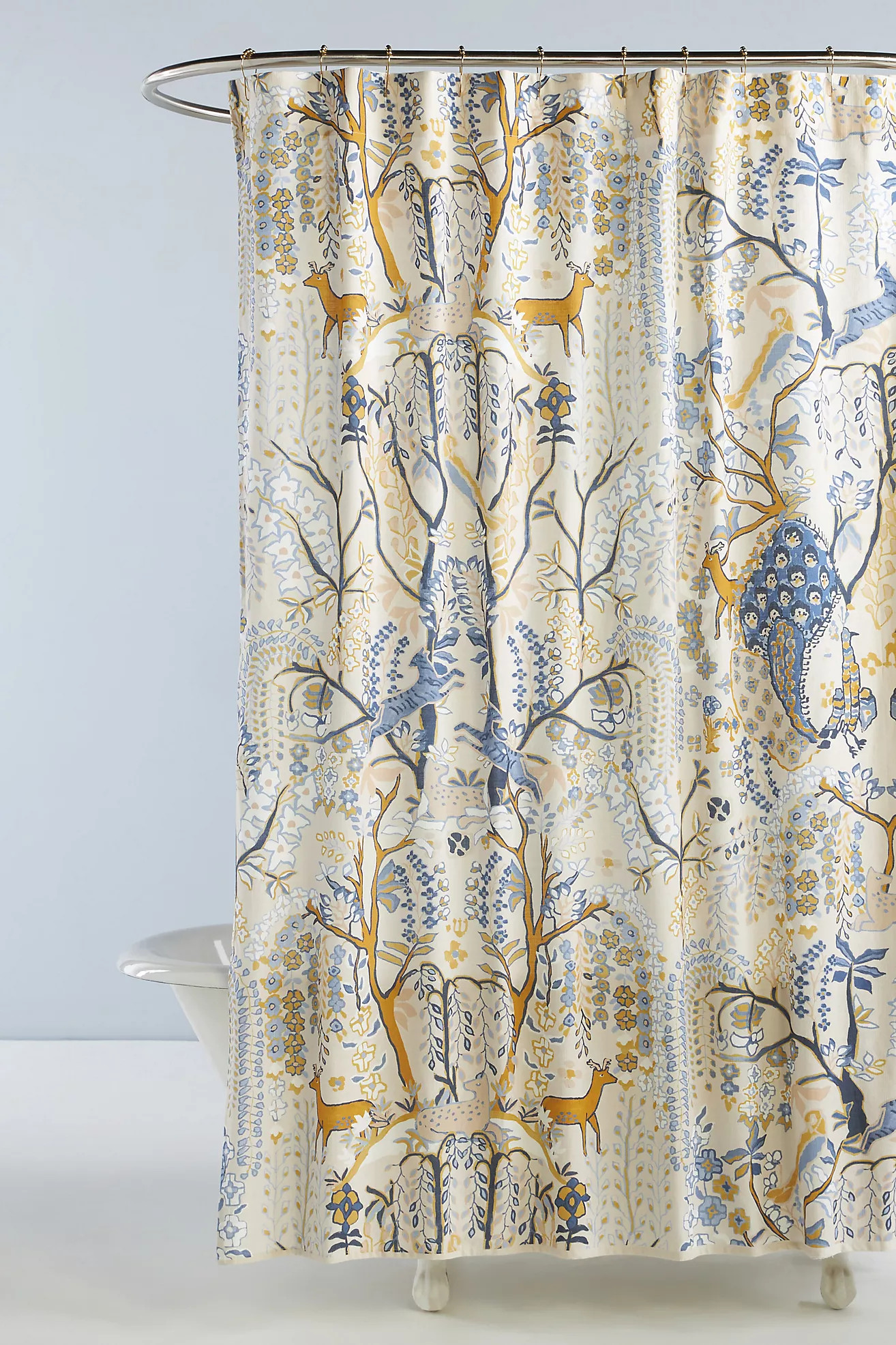The Printed Cotton Slub Shower Curtain Collection | Anthropologie (US)
