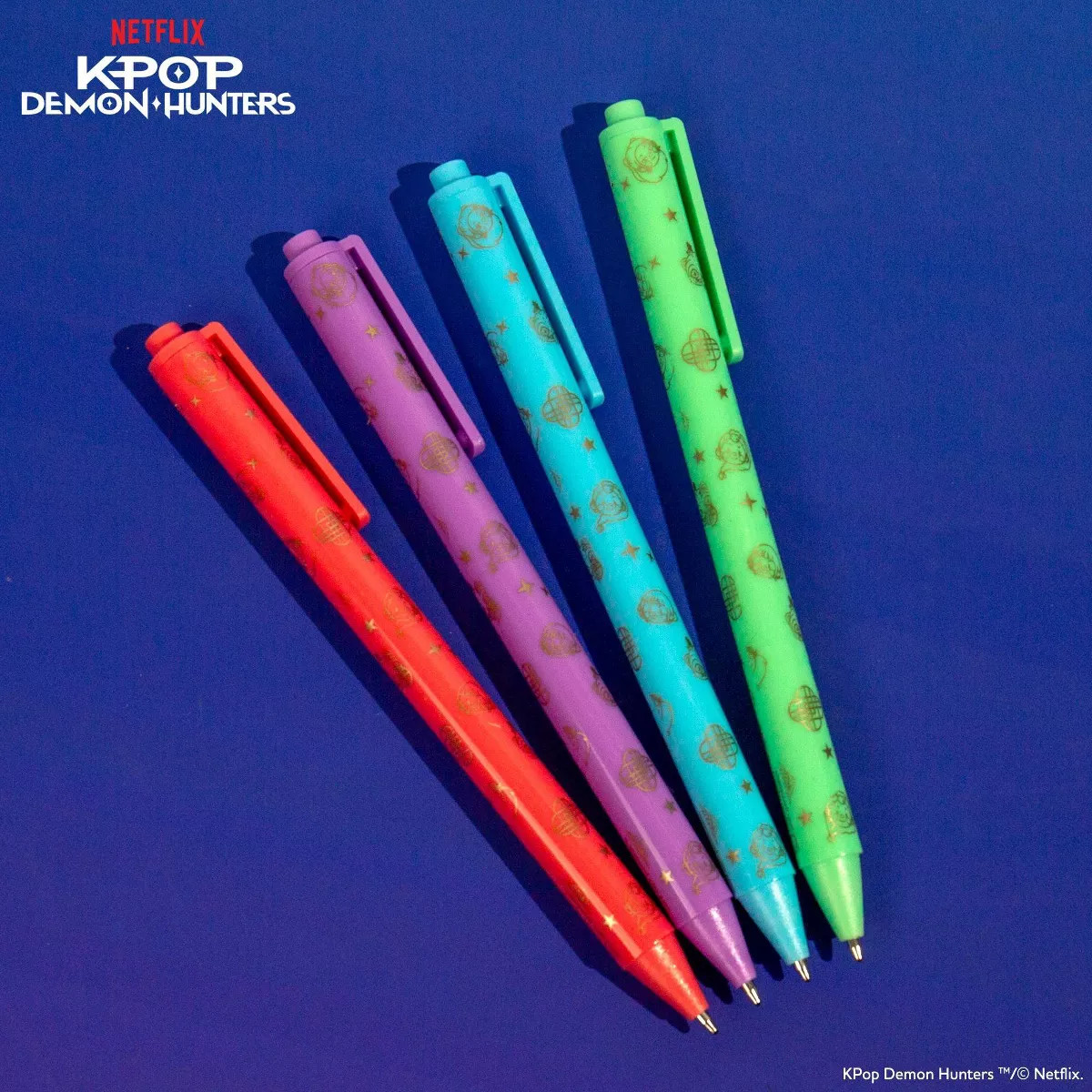 KPop Demon Hunters 4ct Ballpoint Pens Fine Point Black Ink | Target