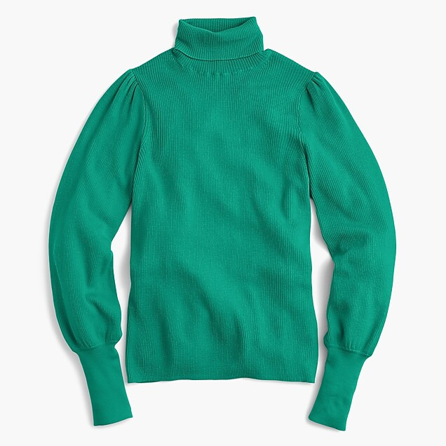 Balloon-sleeve turtleneck sweater | J. Crew US