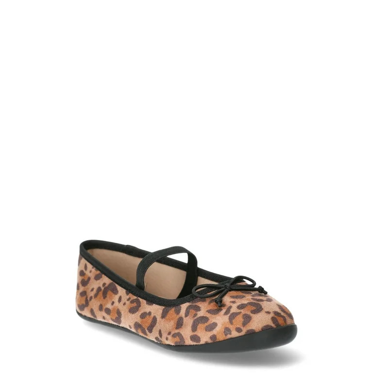 Wonder Nation Girl's Bow Ballet Flat Dress Shoes | Walmart (US)