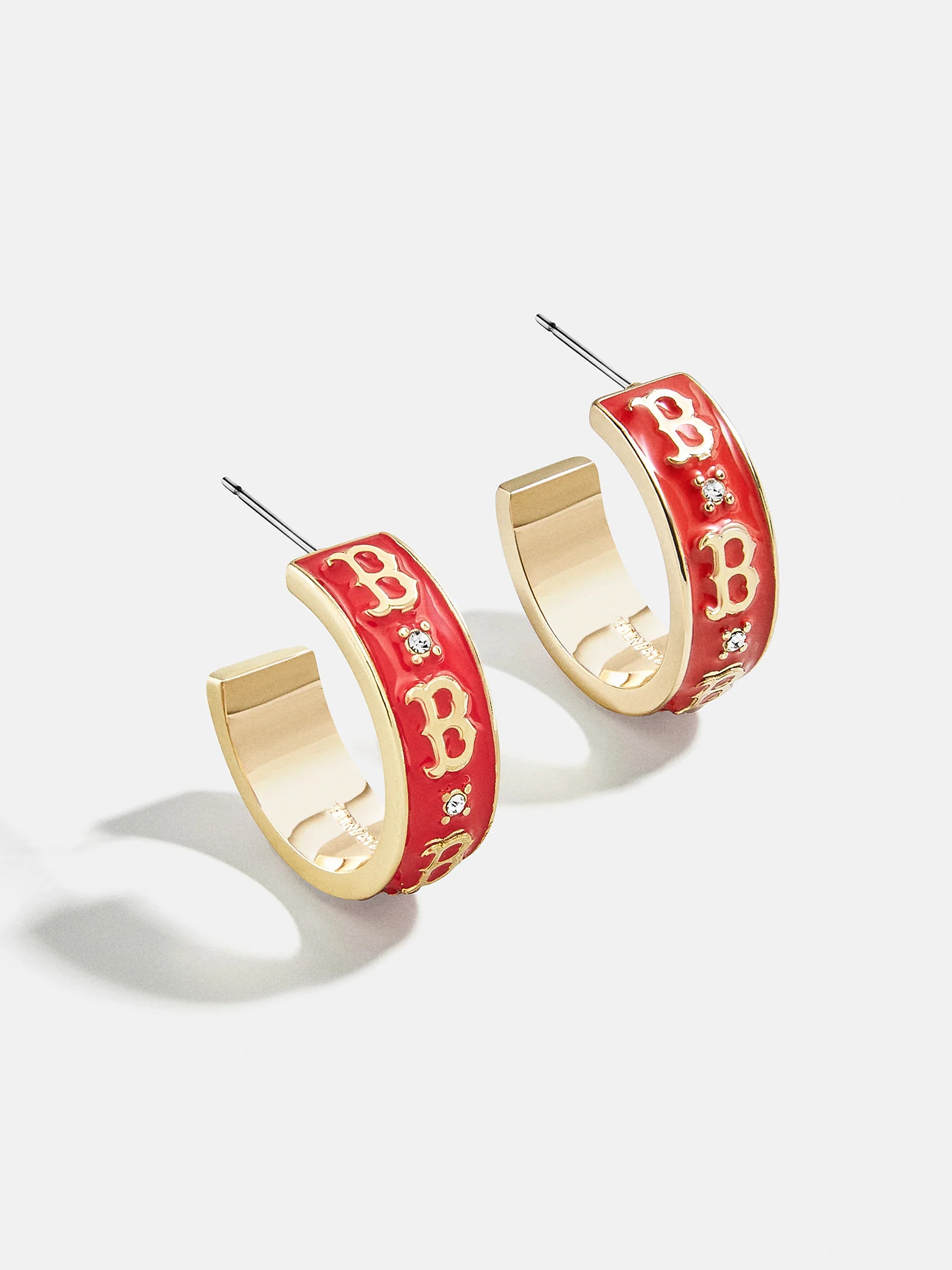 WEAR By Erin Andrews X BaubleBar Boston Red Sox Enamel Hoop Earrings - Boston Red Sox | BaubleBar