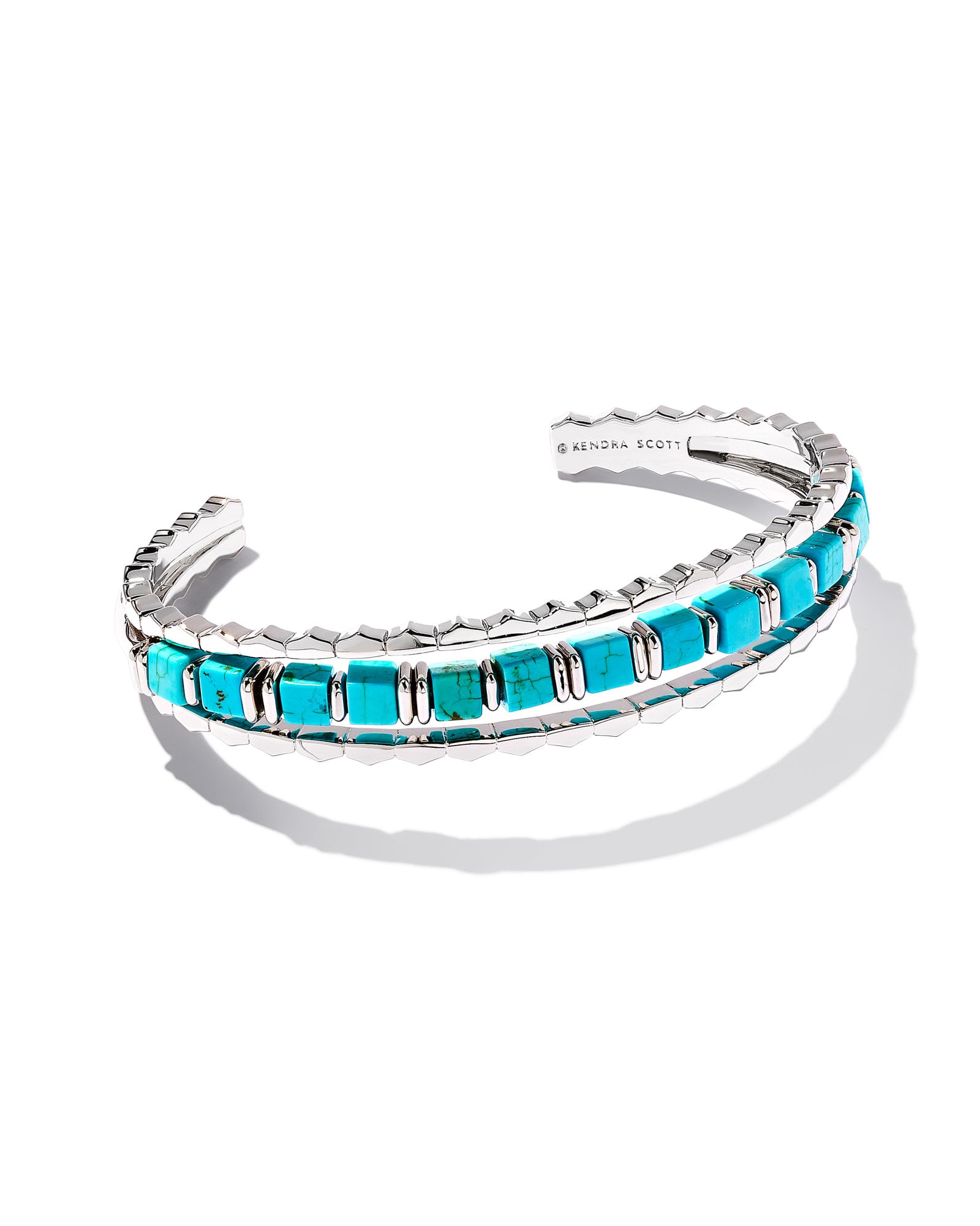 Ember Silver Triple Cuff Bracelet in Variegated Turquoise Magnesite | Kendra Scott