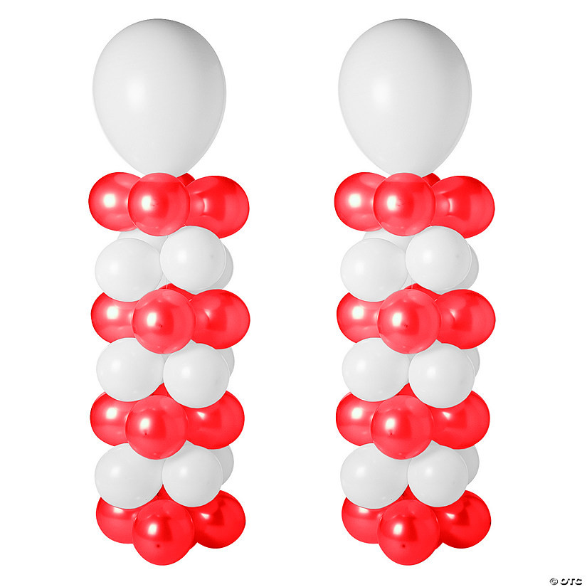 58" Silver & White Balloon Column Kit - 131 Pc. | Oriental Trading Company