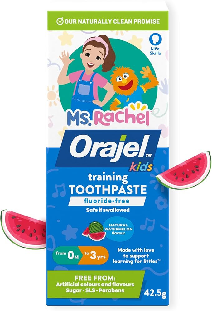 Orajel Kids Ms. Rachel Fluoride-Free Training Toothpaste – Natural Fruity Fun Flavor, Pediatric... | Amazon (CA)
