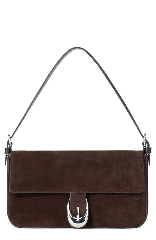 STAUD Harlow Suede Shoulder Bag in Espresso at Nordstrom | Nordstrom