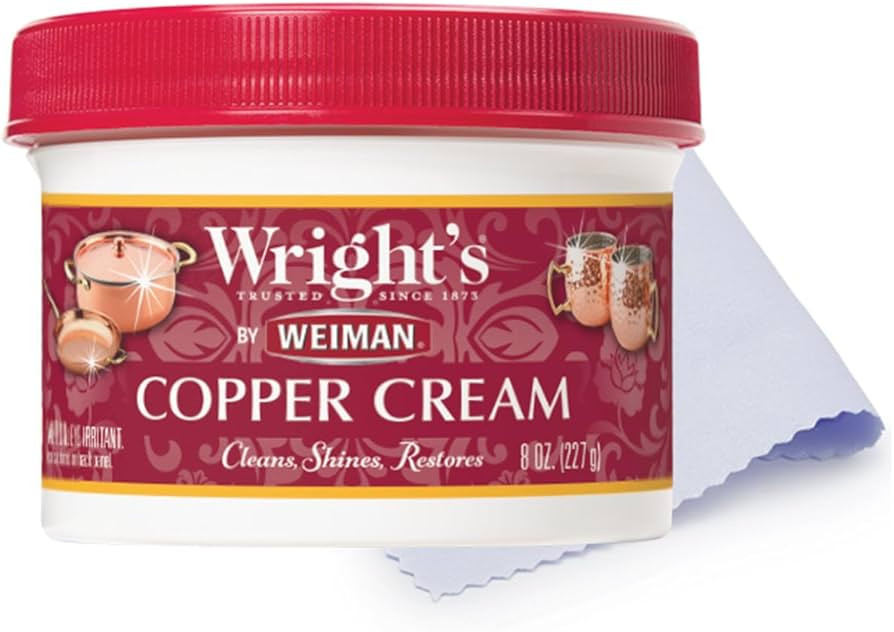 Wright's by Weiman Cream Copper and Brass Cleaner - Gently Cleans and Removes Tarnish without Scr... | Amazon (US)