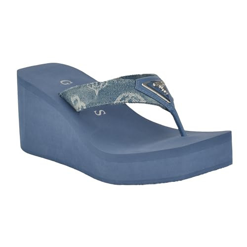 Guess Women's DEMMEY Sandal, Denim Blue 400, 10 | Amazon (US)