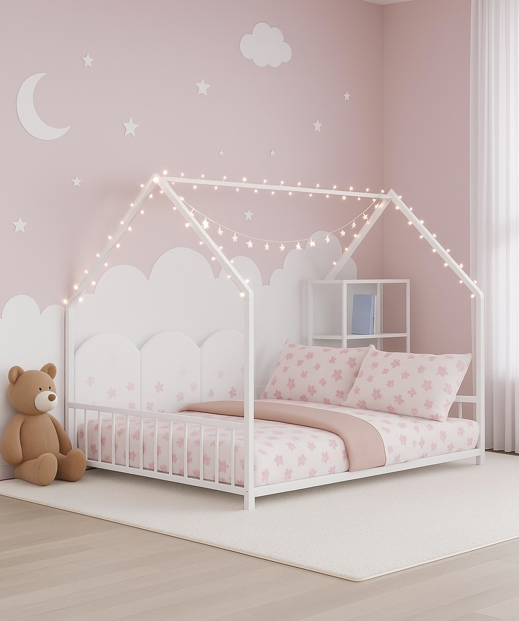 Toddler Room : We transitioned to a low profile mattress [ the avacado brand] with this beautiful bed frame! Linked below 

#pinkandwhite #toddlerroom #fullsizebed 

#LTKBaby #LTKKids #LTKHome