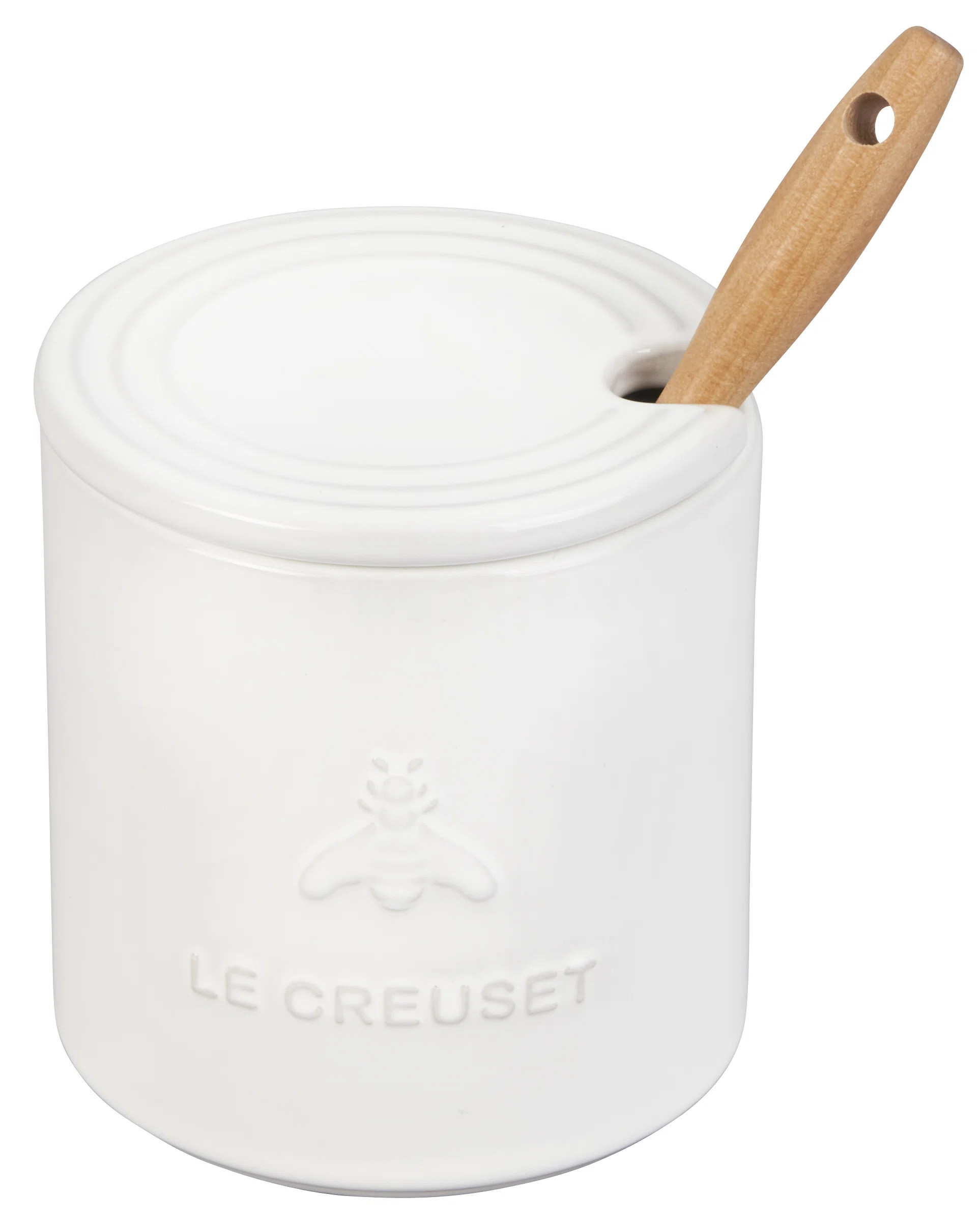 Le Creuset Stoneware Signature Honey Pot W/ Dipper - White | Wayfair North America