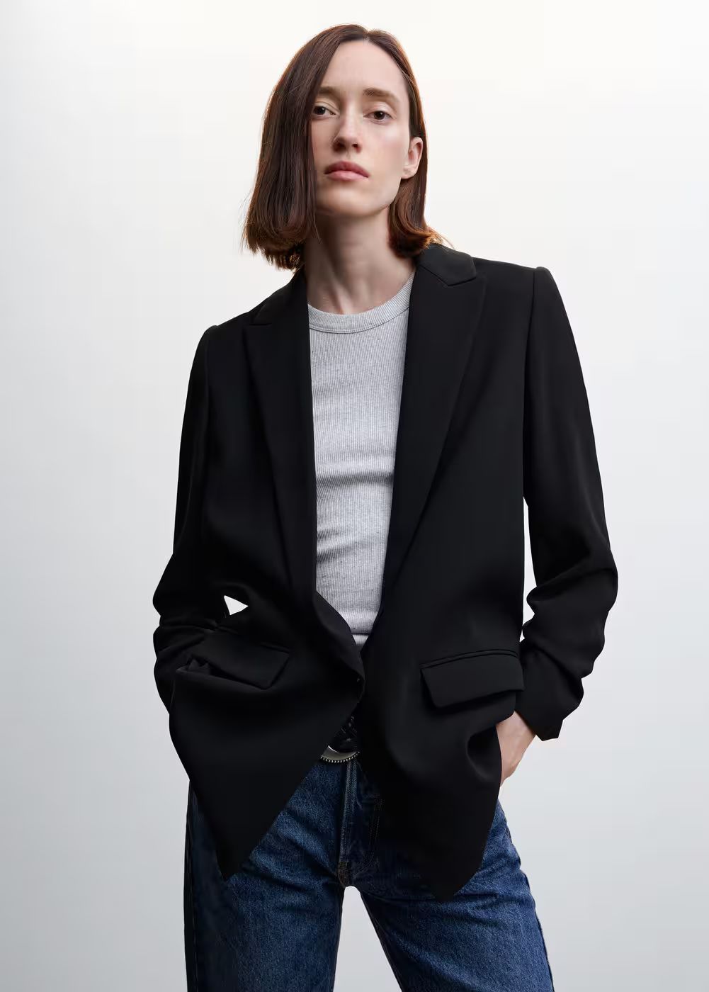 Flowy suit blazer -  Women | Mango USA | MANGO (US)
