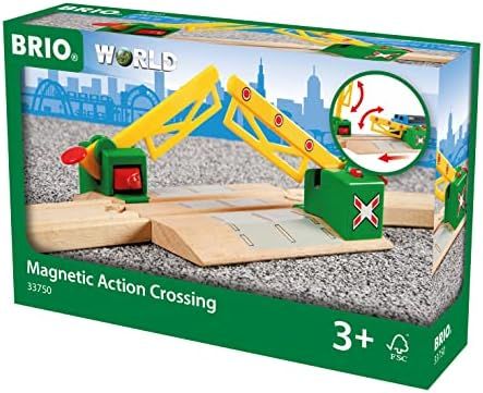 BRIO World 33750 - Magnetic Action Crossing - Wooden Toy Train Accessory for Kids Ages 3 and Up | Amazon (US)