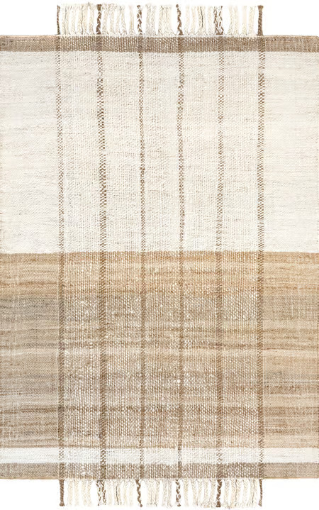 Natural Bridgette Jute Striped 5' x 8' Area Rug | Rugs USA