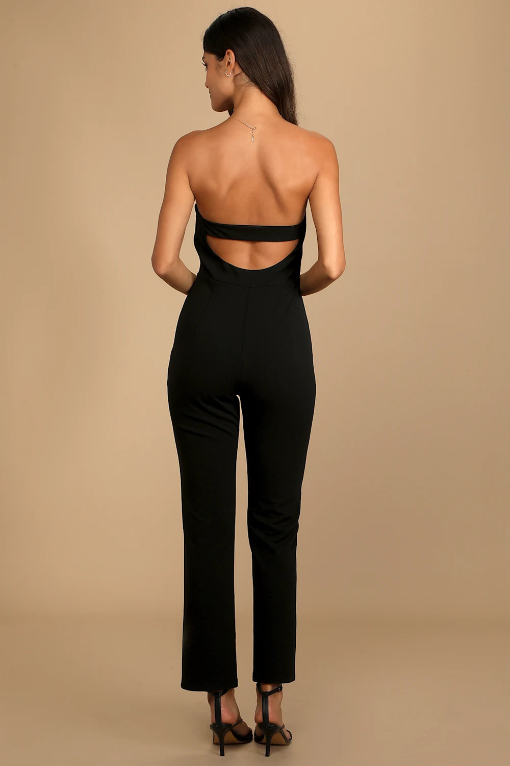 Special Evening Black Strapless Cutout Straight Leg Jumpsuit | Lulus (US)