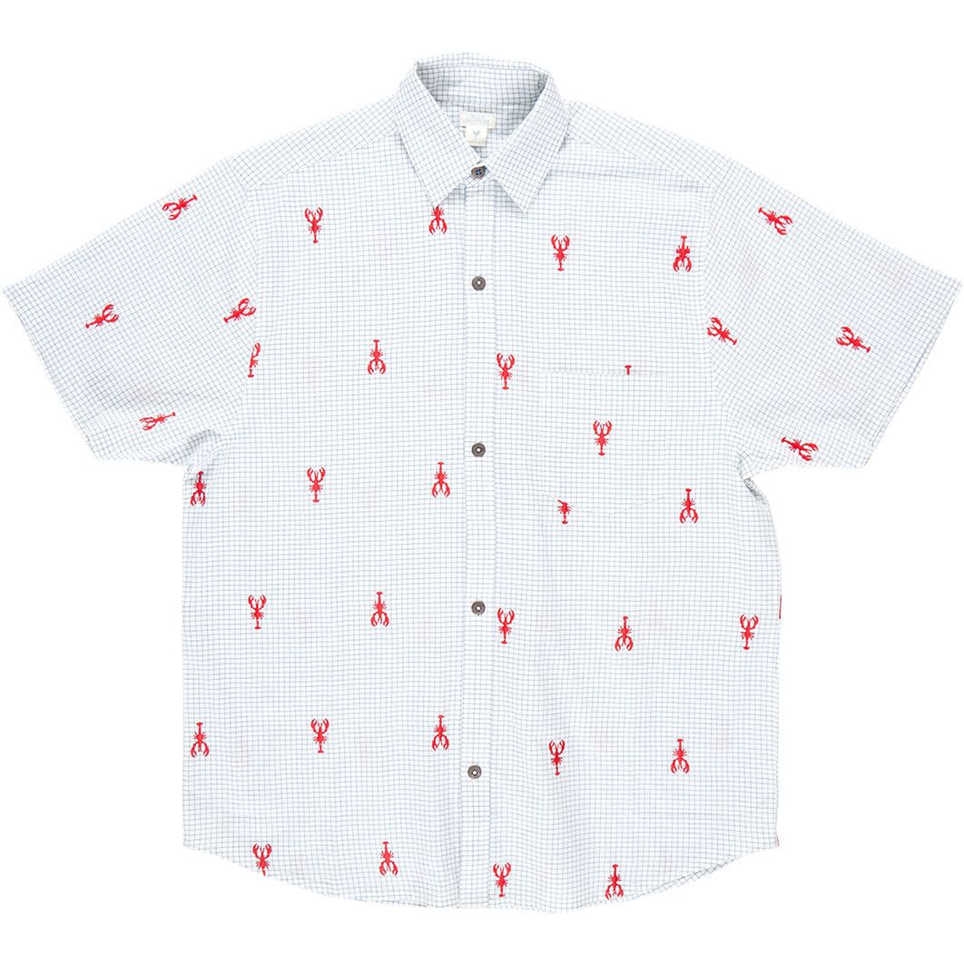 Mens Jack Short Sleeve Print Shirt, Lobster Check | Maisonette