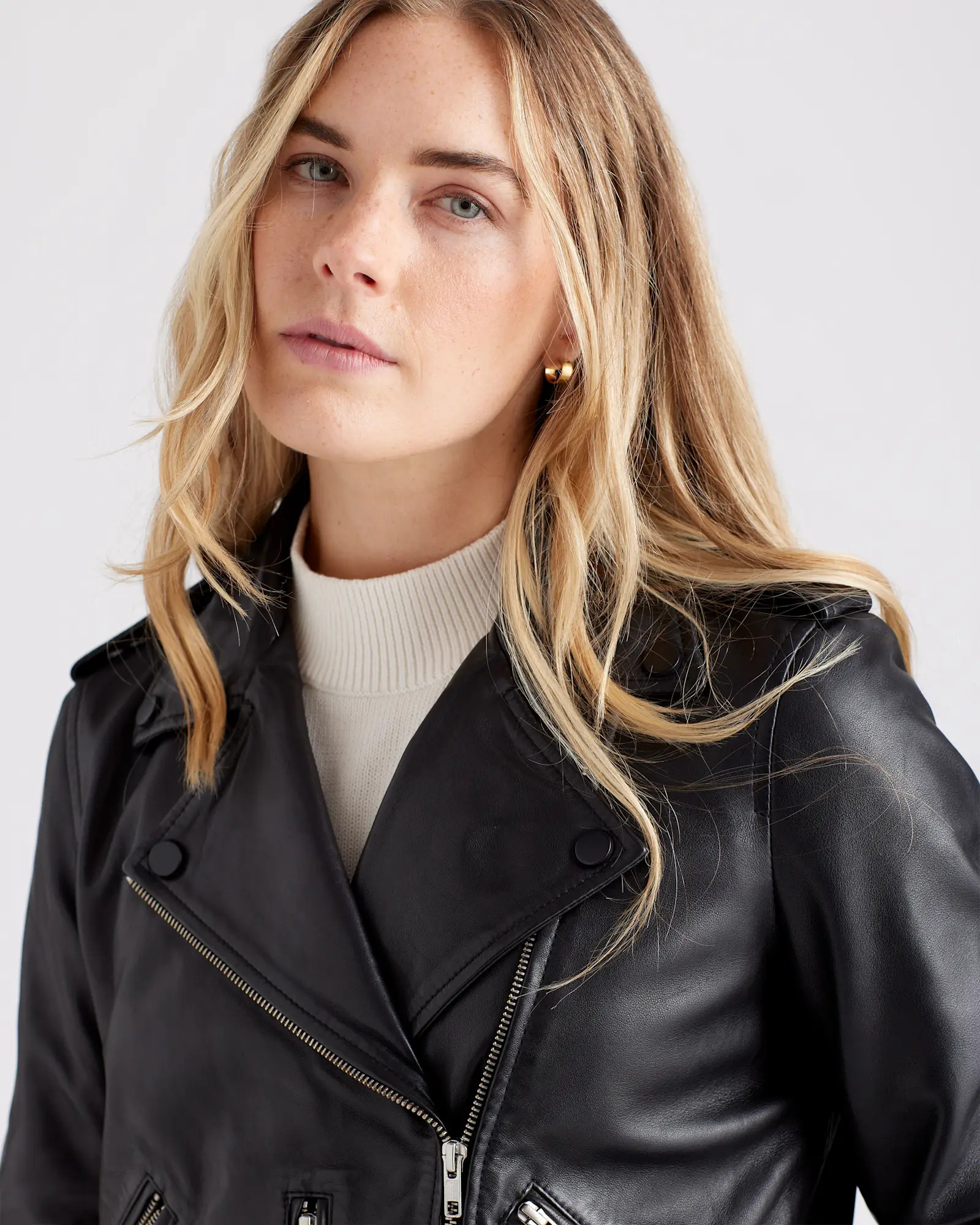 Women's 100% Leather Motorcycle Jacket | Quince