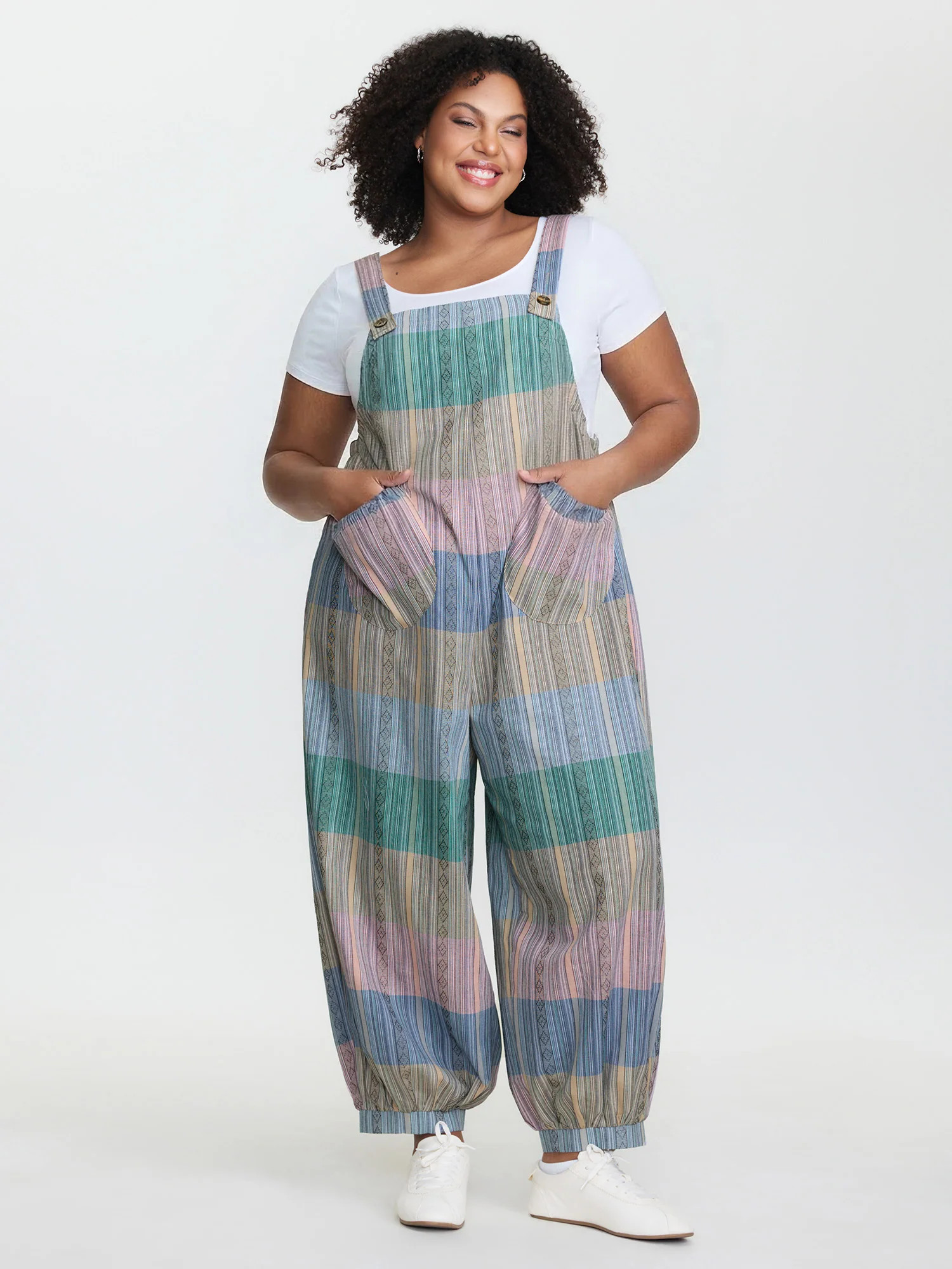 Adjustable Hem Colorblock Jumpsuit | Bloomchic