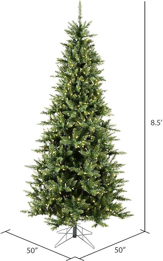 Vickerman 8.5' Camdon Fir Slim Artificial Christmas Tree, Warm White Dura-lit LED Lights - Faux S... | Amazon (US)