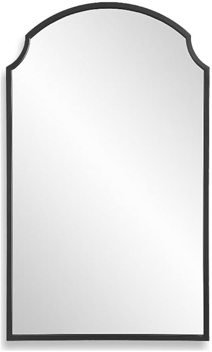 BOWERY HILL Contemporary Glass Accent Mirror, 36" H x 21.75" W x 1" D, Metal Frame, Satin Black F... | Amazon (US)