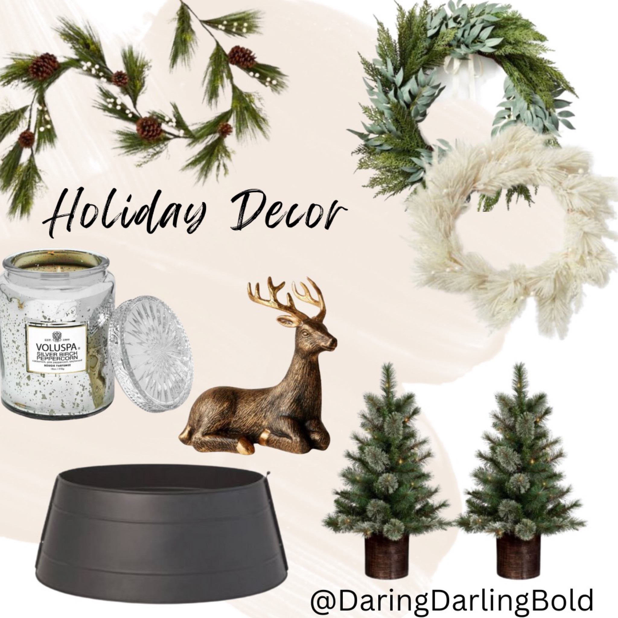 Your holiday decor is not complete without these darling finishing touches! Loving these holiday details sprinkled all over the house! 

#Target #FlockedFauxPampasGrass #ChristmasWreath #PearlBerries #CedarAndEucalyptus #Threshold #StudioMcGee #MiniArtificialTree #WinterShop #ChristmasGarland #BerriesAndPinecones #SittingDeer #AntiqueBronze #MetalTreeCollar #MatteBlack #Nordstrom #Voluspa #SilverBirchAndPepperCorn 

#DaringDarlingBold  

#LTKHoliday #LTKSeasonal #LTKGiftGuide