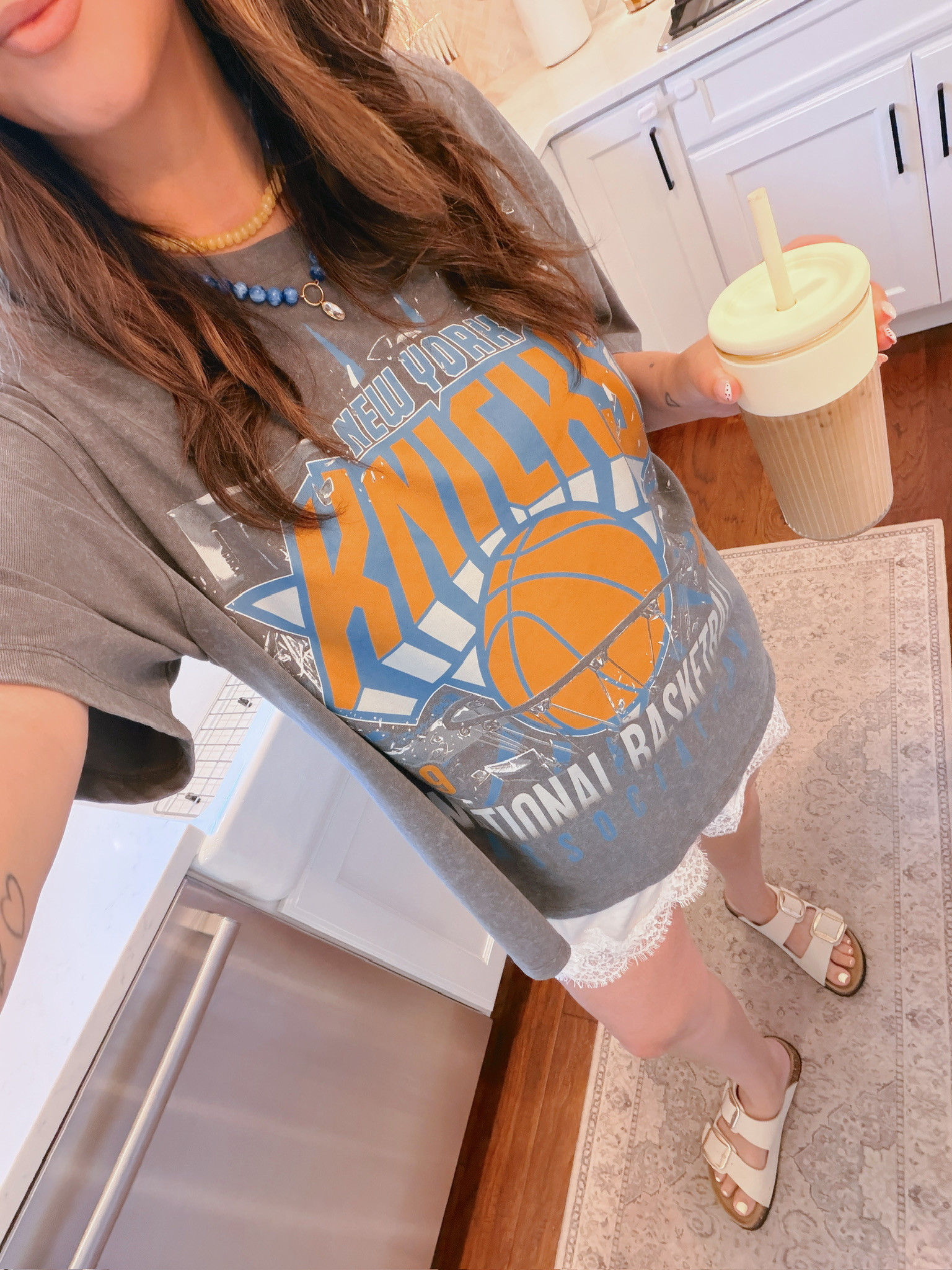 Wearing a 2XL in the tee & an XL in the shorts 

 #LTKSeasonal #LTKMidsize