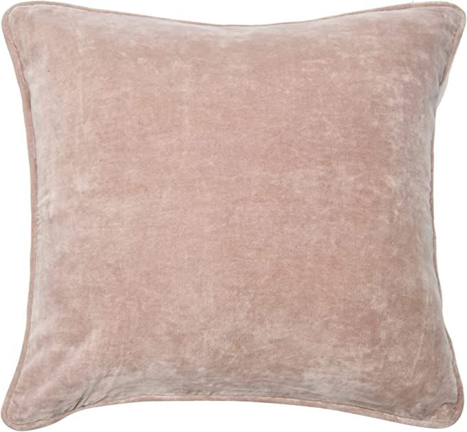 Creative Co-Op 20" Square Velvet Pillow Decorative Pillow Cover, 20" x 20", Blush | Amazon (US)
