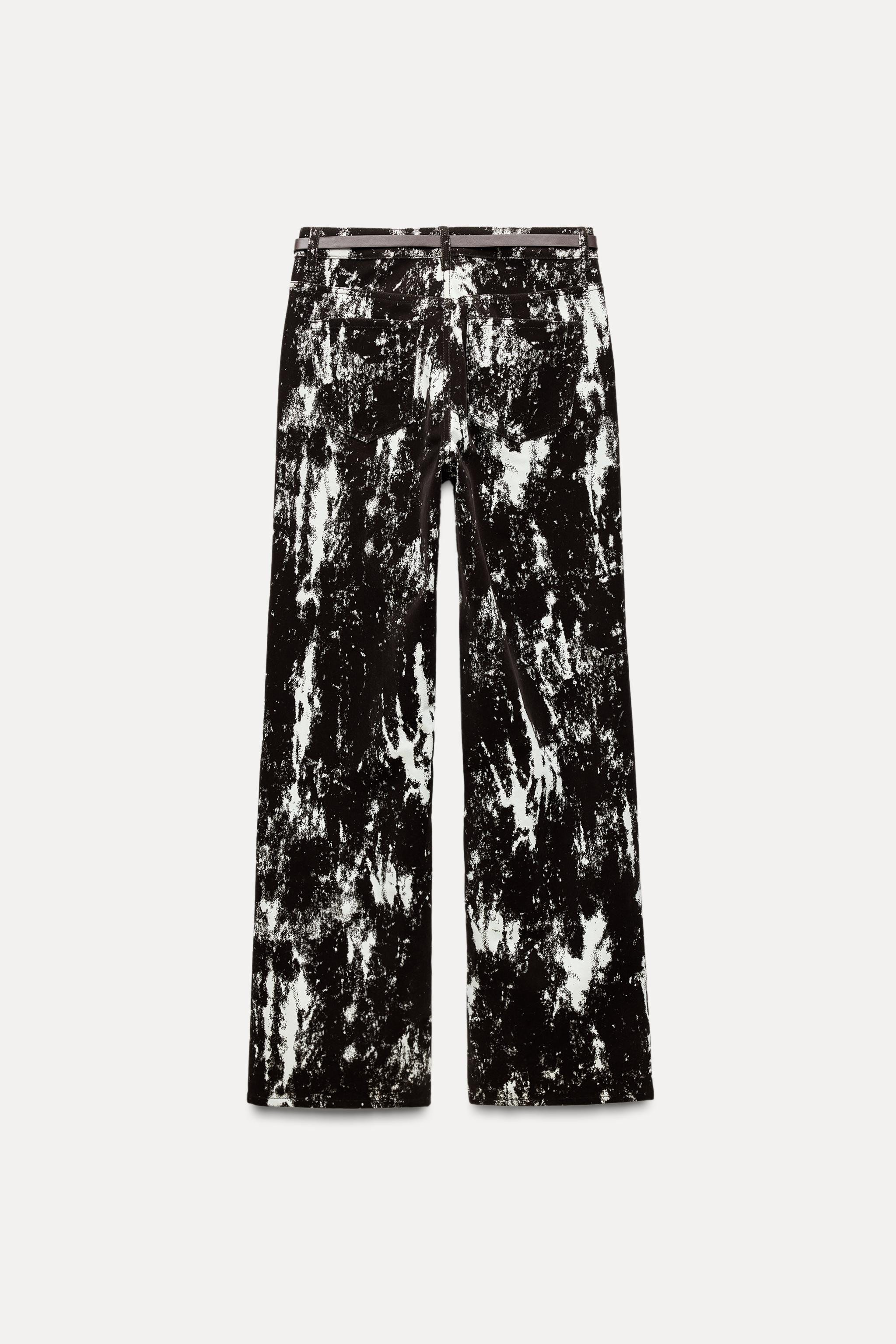 Z1975 HIGH RISE FLOCKED ANIMAL PRINT BELTED JEANS | Zara US