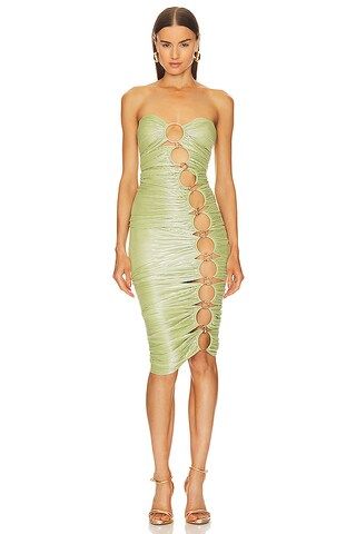 Bronx and Banco Butterfly Midi Dress in Lime from Revolve.com | Revolve Clothing (Global)
