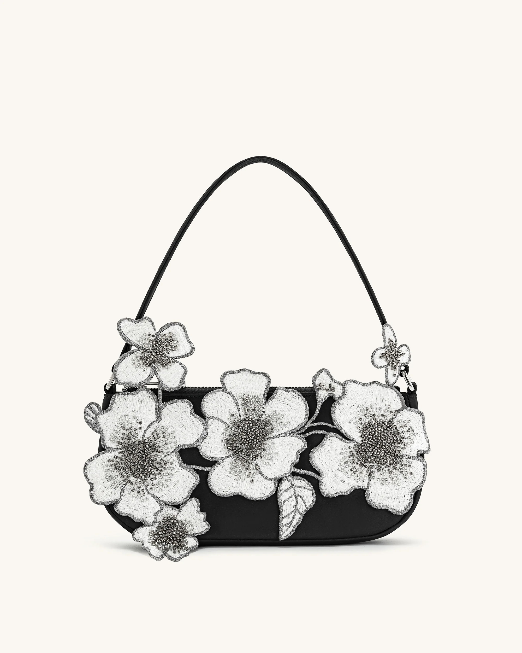 Leona Bead Embellished Shoulder Bag - Black | JW PEI US