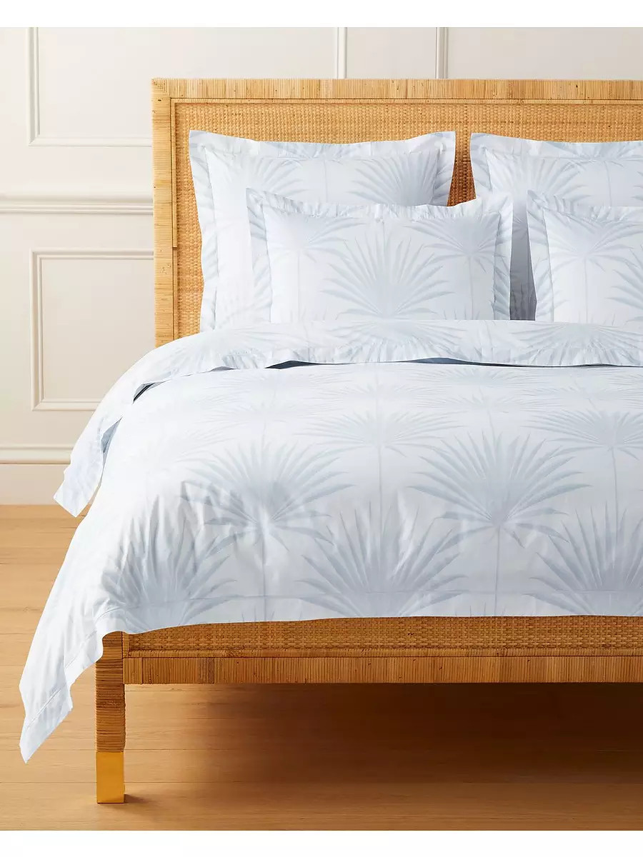Island Palm Percale Duvet Cover | Serena and Lily