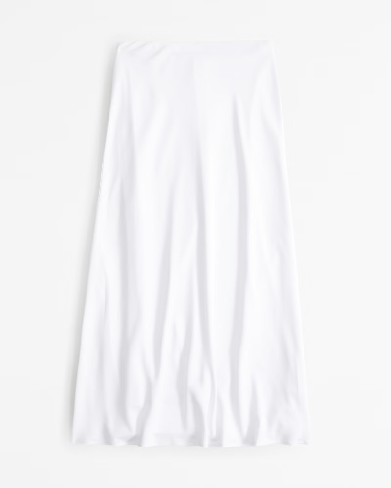 Mid Rise Satin Maxi Skirt | Abercrombie & Fitch (UK)