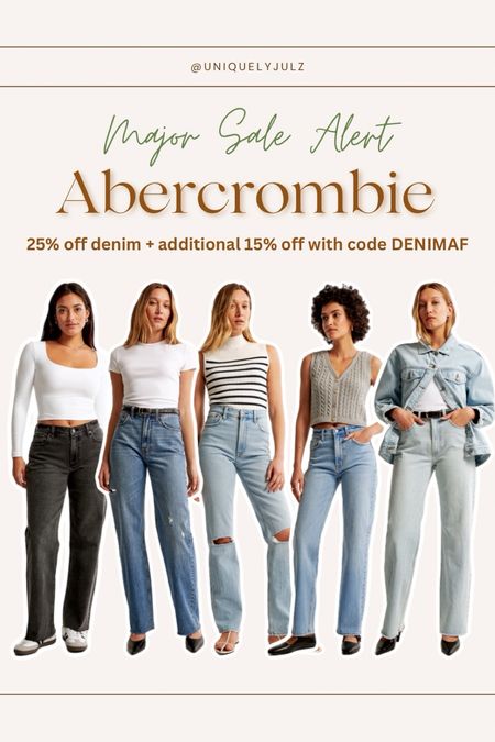 25% off Abercrombie denim with an additional 15% off with code DENIMAF

Jeans
Denim sale
Baggy jeans
Gen z inspired
Abercrombie sale 


#LTKsalealert #LTKSeasonal #LTKSpringSale
